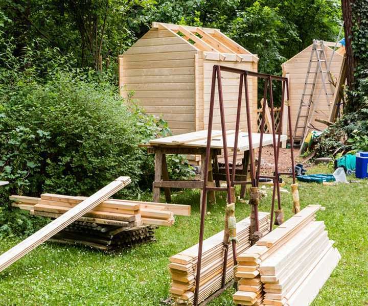Gartenhausaufbau